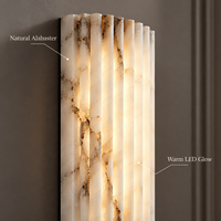 Applique murale LED en laiton Alabaster des États-Unis, lumière blanche chaude de luxe pour l'intérieur, idéale pour la maison, l'hôtel, la chambre à coucher, l'éclairage d'ambiance