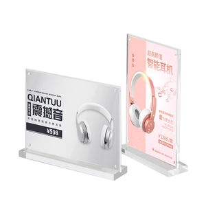 Customizedhotel nhà hàng đơn chủ đứng áp phích rượu vang giá danh sách quảng cáo Máy tính để bàn Acrylic hiển thị đứng - Product Image 1