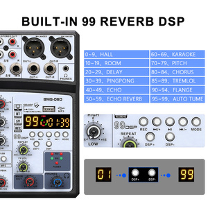 BMG-06D Mixer Audio Professionale in Metallo con Cancellazione del Rumore e Altoparlante DJ con Voce Regolabile per Palcoscenico e Canto Familiare - Product Image 5