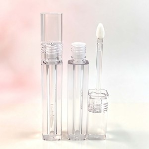 Tube carré transparent vide pour brillant à lèvres, flacon en plastique transparent pour huile à lèvres, emballage cosmétique personnalisé avec logo pour gloss à lèvres - Product Image 1