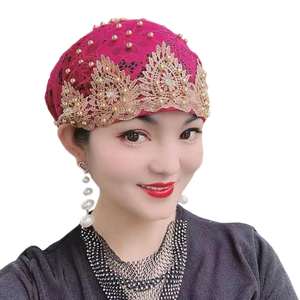 OEM Middle East New Lace Plush Ornament Headscarf <b>Hat</b> Fashion Ethnic Beach Adults Women MUQIAN Spring <b>Summer</b> - Product Image 1