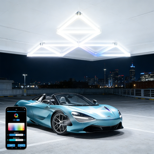 Luz LED RGB Hexagonal, Colorida, con Control de <span class=keywords><strong>Ritmo</strong></span>, Iluminación Ambiental de Fondo, IP20, Luz para <span class=keywords><strong>Garaje</strong></span> - Product Image 2