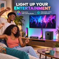 Barre de son 5.1 canaux 320W Dolby Atmos pour système home cinéma avec design détachable, éclairage RGB et contrôle par application