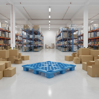 Palettes industrielles en PEHD robustes, empilables, 1210 Grid, 9 pattes, entrée 4 directions, pour vente de liquidation et stockage