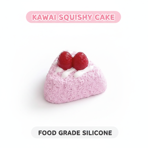 Jouet Squishy en Silicone de Qualité Alimentaire à Remontée Lente, Anti-Stress, Forme Gâteau de Riz Kawaii, Cadeau de Décompression, Vente en Gros, Bleu Ciel/Rose - Product Image 5