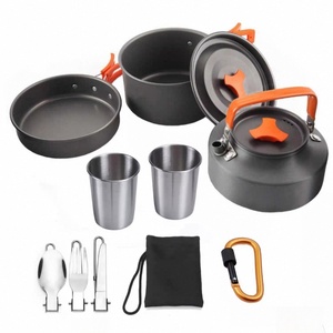 Kamp Malzemeleri 10 Parça Kamp Yemek Takımı 2-3 Kişilik Alüminyum Alaşımlı Kamp Gereçleri Katlanabilir Açık Hava Pişirme Seti - Product Image 1