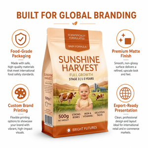 Custom Food-grade Pouch with Resealable Zipper High Barrier Box Pouch Flat Bottom <strong>Bag</strong> Milk <strong>Bag</strong> - Product Image 5