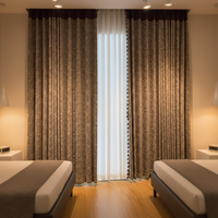 Cortinas Opacas de Chenilla Jacquard de Lujo, con Alto Nivel de Oscurecimiento, Estilo Retro de Lujo Ligero para Ventanas de Sala de Estar y Dormitorio