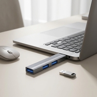 Hub USB 3.0 de Alta Velocidad 5Gbps, Divisor de Aluminio, Plug and Play, Expansor Multipuerto para MacBook, Dell, HP, Laptop, PC, Escritorio