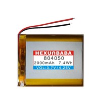 Baterai Lithium Ion Polimer 3.7V 2000MAh 804050 2 Kabel untuk POWER BANK E-Book Speaker Ponsel GPS MP3 MP4 L199