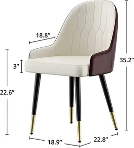 Wholesale solid wood frame strong dinning room chair white pu cover dinning and bar chair