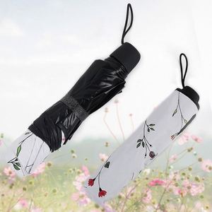 Parapluie pliant floral 4 couleurs en gros, double usage soleil et pluie, protection UV - Product Image 2