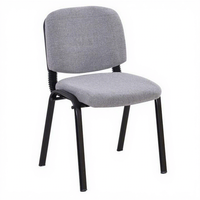 Chaise empilable durable en tissu noir avec structure métallique ergonomique moderne pour bureau scolaire, chaise de réception pour salle de formation, certifiée CE