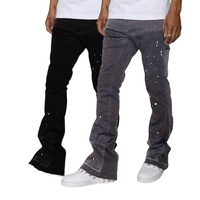 CrazyMaker hommes nouveau personnalisé Denim tissu Slim Fit pantalon évasé DTG motif de broderie peinture décoration à la mode Denim pantalon