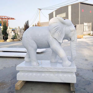 Gran decoración de jardín al aire libre tamaño personalizado tallado a mano puerta blanca estatua de elefante - Product Image 2