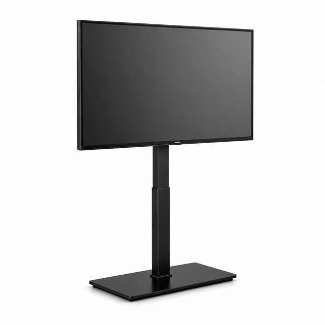 Heavy Duty Motorized Floor TV Stand Height Adjustable Wireless RF Remote Control 360 Swivel Lockable Casters Fit 32" 70" TVs