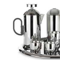 Vente en gros de cafetière à pression française au design simple et de luxe, ensemble d'ornements en métal écologiques de poche en acier inoxydable pour mur
