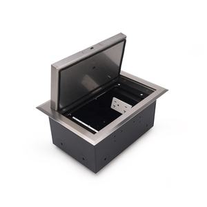 Caja de Conexión a Piso de Acero Inoxidable Impermeable IP66 con Módulos de Alimentación Dobles Empotrados - Product Image 1
