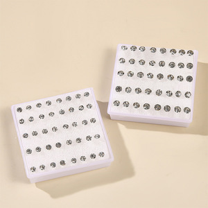 Stud <b>Earrings</b> Set Micro Insert Steel <b>Posts</b> For Women Anniversary Jewelry Yiwu Origin - Product Image 1
