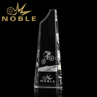 Trofeo de Cristal Grabado con Láser 3D Personalizado Noble para Campeones Deportivos, Reconocimiento en Competiciones de Ciclismo, Venta al Por Mayor