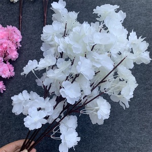 O-314 ของตกแต่งงานแต่งงาน กิ่งดอกไม้ประดิษฐ์สีขาว 5 กิ่ง ช่อหนา สำหรับตกแต่ง<span class=keywords><strong>ต้น</strong></span>ซากุระ - Product Image 4