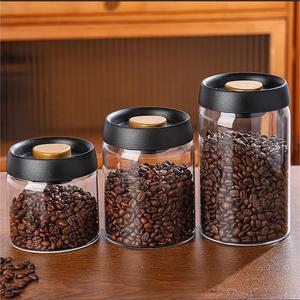 Contenitore Ermetico in Vetro dal Design Moderno, Sottovuoto e Antiumidità, con Coperchio di Scarico per Tè e Chicchi di Caffè - Product Image 1