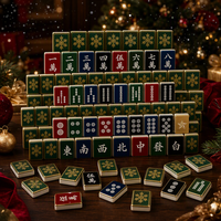 Motif yang Dapat Disesuaikan untuk Malam Permainan Liburan & Hadiah Mahjong Akrilik Gaya Amerika 160 Ubin