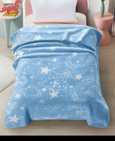 Selimut Bayi Teddy Bear Berbahan Raschel Solid Bermotif Bunga dan Garis, Teknik Nonwoven, Nyaman, Bermotif Kartun