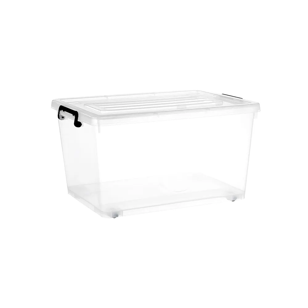 52L transparente Kunststoff-Aufbewahrung sbox mit Rädern