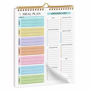 2025 Wholesale Custom Printing Hardcover <b>Spiral</b> <b>Notebook</b> Journal Weekly Healthy Meal Planner Gift - Product Image 1