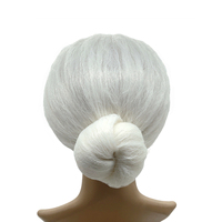Perruque chignon basse blanc argenté pour scène et cosplay - Postiche réaliste pour femme âgée, idéal pour le théâtre, Halloween et les costumes de fête