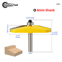 Fraise à panneau surélevé de 8 mm à 15 degrés avec coupeur arrière, fraise à tenon à diamètre unique pour outils de menuiserie