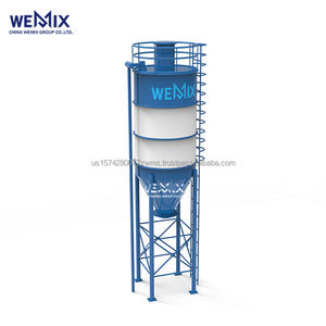 50T Silo de cemento entero Q235 silo de cemento de acero al carbono para planta mezcladora de hormigón - Product Image 1