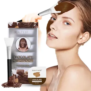 Hete Cosmetica Beauty Chocolade Modder Gezichtsmasker Diepe Reinigende Dode Zee Druif Chocolade Kurkuma Klei Afwassen Masker