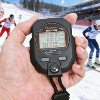 Chronomètre sportif numérique professionnel étanche 100 tours avec compte à rebours, mémoire de temps fractionné, chronométrage de 0,001 seconde, écran LCD 3 lignes