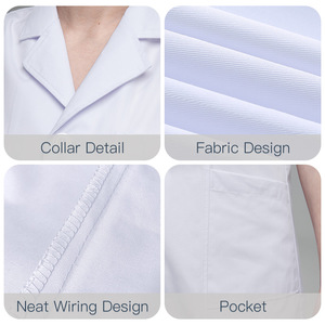 Manteau de laboratoire professionnel manteaux de laboratoire blancs manteaux de laboratoire usine en gros femmes gommage gommages médecins infirmiers manteau blanc pour adultes - Product Image 4