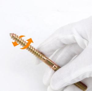 पीले जस्ता मढ़वाया कार्बन स्टील दोहरी लकड़ी धागा पेंच डबल एंडेड पिरोया पेंच M6 M8 - Product Image 2