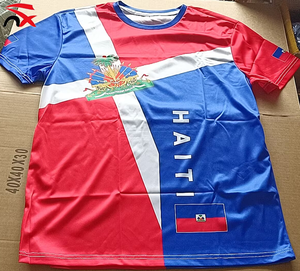Vente en gros 2026 T-shirt <span class=keywords><strong>de</strong></span> football pour hommes Haïti, maillot <span class=keywords><strong>de</strong></span> l'équipe nationale <span class=keywords><strong>de</strong></span> football haïtien à manches courtes avec drapeaux des <span class=keywords><strong>pays</strong></span> - Product Image 2