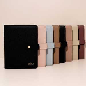 Chuyên nghiệp A5 A6 thư Kích thước dây kéo danh mục đầu tư tùy chỉnh logo PU thư mục tập tin da tổ chức 6 vòng chất kết dính với nhiều túi - Product Image 1