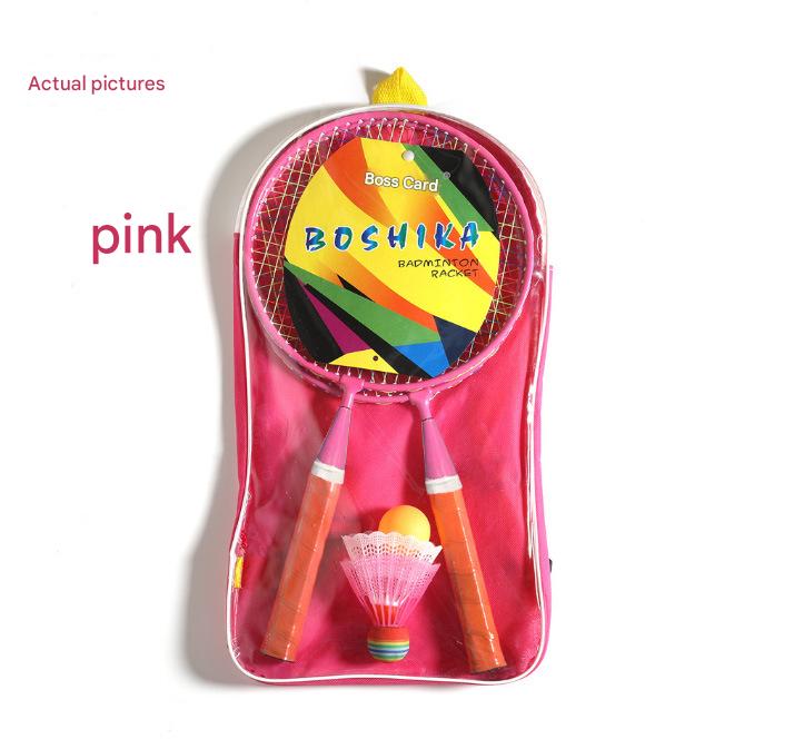 102 pink-kids round racket with bag and balls
