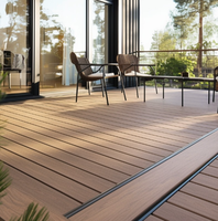 Revêtement de sol extérieur en bois plastique double couleur Composite Wpc