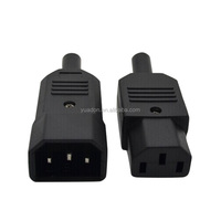Prise mâle droite réutilisable IEC 60320 C14, connecteur mâle IEC C14C13