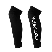 Vente en gros Manchons de mollet de compression de couleur unie de qualité supérieure Protège-tibias de football souples et élastiques personnalisés Chaussettes pour protège-tibia