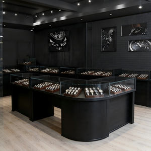 ตู้โชว์โทรศัพท์มือถือและนาฬิกาแบบหมุนได้ ทำจากสแตนเลสและกระจกทันสมัย พร้อมไฟ LED สำหรับโชว์รูมและตู้โฆษณา - Product Image 1