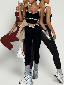 YNSEA Set Sportivo Personalizzato a 2 Pezzi, Top Canotta e Leggings Color Block, Abbigliamento Sportivo Modellante per Palestra - Product Image 2