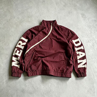 Veste coupe-vent diagonale à demi-zip pour homme Ouna Custom, veste de survêtement vintage à col montant surdimensionné