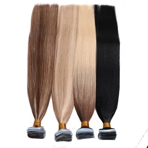 Hot Selling Remy Virgin Russian Tape In Hair Extension Double Drawn 100% Human Hair Tape Hair Extensions