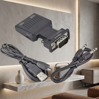 Convertidor VGA a HDMI OEM, Cable VGA Macho a HDMI Hembra con Dongle de Audio y Alimentación, 60Hz, Compatible con Portátiles, TV Stick y Laptops
