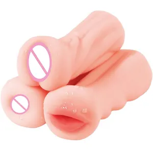 Mesin masturbasi Model ganda mainan seks dewasa Par buatan Masturbator saku untuk pria
