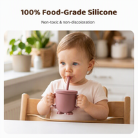 Gobelet d'apprentissage pour tout-petits personnalisé, bec souple anti-fuite, sans BPA, en silicone, pour bébés et enfants
